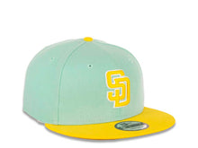 Load image into Gallery viewer, San Diego Padres New Era MLB 9FIFTY 950 Snapback Cap Hat Blue Tint Crown Yellow Visor White/Yellow Logo Two-Tone (Color Pack)