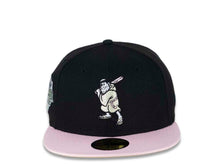 Load image into Gallery viewer, San Diego Padres New Era MLB 59FIFTY 5950 Fitted Cap Hat Black Crown Pink Visor Soft Yellow/Pink “Friar” Logo 1992 All-Star Game Side Patch Soft Yellow UV