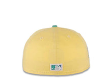 Load image into Gallery viewer, San Diego Padres New Era MLB 59FIFTY 5950 Fitted Cap Hat Soft Yellow Crown Clear Mint Visor Pink “Friar” Logo 40th Anniversary Side Patch Sky Blue UV
