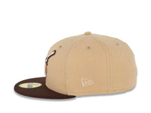 Load image into Gallery viewer, San Diego Padres New Era MLB 59FIFTY 5950 Fitted Cap Hat Light Tan Crown Dark Brown Visor Light Brown/Pink Swinging Friar Logo Pink UV