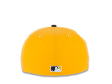 Load image into Gallery viewer, San Diego Padres New Era MLB 59FIFTY 5950 Fitted Cap Hat Yellow Crown Dark Brown Visor Dark Brown Catching Friar Logo Gray UV