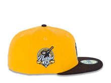 Load image into Gallery viewer, San Diego Padres New Era MLB 59FIFTY 5950 Fitted Cap Hat Yellow Crown Dark Brown Visor Dark Brown Catching Friar Logo Gray UV