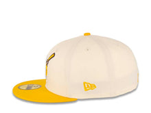 Load image into Gallery viewer, San Diego Padres New Era MLB 59FIFTY 5950 Fitted Cap Hat Chrome White Crown Temple Gold Visor Yellow/Brown "Friar" Logo Stadium Side Patch Green UV