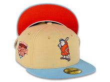 Load image into Gallery viewer, San Diego Padres New Era MLB 59FIFTY 5950 Fitted Cap Hat Vegas Gold Crown Doscientos Blue Visor Orange/Metallic Gold “"Friar"” Cooperstown Retro Logo Orange UV