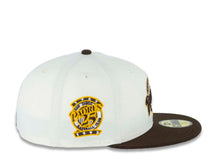 Load image into Gallery viewer, San Diego Padres New Era MLB 59FIFTY 5950 Fitted Cap Hat Chrome White Crown Brown Visor Brown/Yellow/Gray/White Baseball Club Cooperstown Retro Logo Gray UV