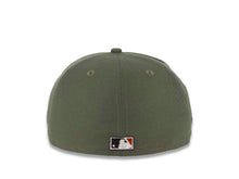 Load image into Gallery viewer, San Diego Padres New Era MLB 59FIFTY 5950 Fitted Cap Hat Olive Crown Dark Brown Visor Orange/Dark Brown Swinging Friar Logo Orange UV