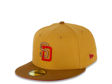 Load image into Gallery viewer, San Diego Padres New Era MLB 59FIFTY 5950 Fitted Cap Hat Panama Tan Crown Toasted Peanut Visor Red/Irish Coffee Logo 40th Anniversary Side Patch Red UV