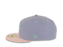 Load image into Gallery viewer, San Diego Padres New Era MLB 59FIFTY 5950 Fitted Cap Hat Lavender Crown Pink Visor Sky Blue/Pink Baseball Club Logo 25th Anniversary Side Patch