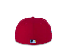 Load image into Gallery viewer, San Diego Padres New Era MLB 59FIFTY 5950 Fitted Cap Hat Red Crown Dark Brown Visor Blue/Brown/Yellow Batting Friar Logo 1992 All-Star Game Side Patch Yellow UV