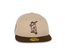 Load image into Gallery viewer, San Diego Padres New Era MLB 59FIFTY 5950 Fitted Cap Hat Stone Crown Brown Visor Pink/Brown Battling Friar Logo 25th Anniversary Side Patch Pink UV