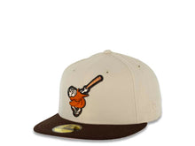 Load image into Gallery viewer, San Diego Padres New Era MLB 59FIFTY 5950 Fitted Cap Hat Stone Crown Dark Brown Visor Orange Swinging Friar Logo 40th Anniversary Side Patch Pink UV