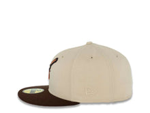 Load image into Gallery viewer, San Diego Padres New Era MLB 59FIFTY 5950 Fitted Cap Hat Stone Crown Dark Brown Visor Orange Swinging Friar Logo 40th Anniversary Side Patch Pink UV