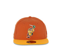 Load image into Gallery viewer, San Diego Padres New Era MLB 59FIFTY 5950 Fitted Cap Hat Orange Crown Yellow Visor Yellow/Green Catching Friar Logo 25th Anniversary Side Patch Green UV