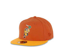 Load image into Gallery viewer, San Diego Padres New Era MLB 59FIFTY 5950 Fitted Cap Hat Orange Crown Yellow Visor Yellow/Green Catching Friar Logo 25th Anniversary Side Patch Green UV
