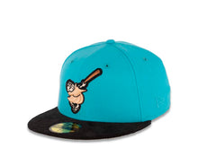 Load image into Gallery viewer, San Diego Padres New Era MLB 59FIFTY 5950 Fitted Cap Hat Blue Crown Black Corduroy Visor Peach/Metallic Copper Swinging Friar Logo 40th Anniversary Side Patch Peach UV