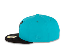 Load image into Gallery viewer, San Diego Padres New Era MLB 59FIFTY 5950 Fitted Cap Hat Blue Crown Black Corduroy Visor Peach/Metallic Copper Swinging Friar Logo 40th Anniversary Side Patch Peach UV