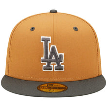Load image into Gallery viewer, Los Angeles Dodgers New Era MLB 59FIFTY 5950 Fitted Cap Hat Light Brown Crown Dark Gray Visor Gray/White Logo (Color Pack)