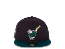 Load image into Gallery viewer, San Diego Padres New Era MLB 59FIFTY 5950 Fitted Cap Hat Dark Brown Crown Dark Green Visor Dark Green Swinging Friar Logo 40th Anniversary Side Patch