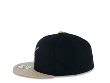 Load image into Gallery viewer, San Diego Padres New Era MLB 59FIFTY 5950 Fitted Cap Hat Black Crown Camel Visor Metallic Copper/Khaki Swinging Friar Logo Established 1969 Padres Side Patch Orange UV
