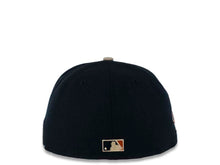 Load image into Gallery viewer, San Diego Padres New Era MLB 59FIFTY 5950 Fitted Cap Hat Black Crown Camel Visor Metallic Copper/Khaki Swinging Friar Logo Established 1969 Padres Side Patch Orange UV