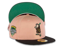 Load image into Gallery viewer, San Diego Padres New Era MLB 59FIFTY 5950 Fitted Cap Hat Light Peach Crown Black Visor Brown/Green Batting Friar Logo 1992 All-Star Game Side Patch
