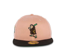 Load image into Gallery viewer, San Diego Padres New Era MLB 59FIFTY 5950 Fitted Cap Hat Light Peach Crown Black Visor Brown/Green Batting Friar Logo 1992 All-Star Game Side Patch