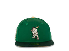 Load image into Gallery viewer, San Diego Padres New Era MLB 59FIFTY 5950 Fitted Cap Hat Green Crown Dark Green Visor White/Light Orange Batting Friar Logo 25th Anniversary Side Patch Light Orange UV