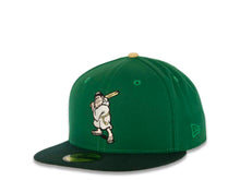 Load image into Gallery viewer, San Diego Padres New Era MLB 59FIFTY 5950 Fitted Cap Hat Green Crown Dark Green Visor White/Light Orange Batting Friar Logo 25th Anniversary Side Patch Light Orange UV
