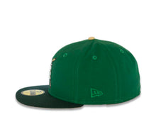 Load image into Gallery viewer, San Diego Padres New Era MLB 59FIFTY 5950 Fitted Cap Hat Green Crown Dark Green Visor White/Light Orange Batting Friar Logo 25th Anniversary Side Patch Light Orange UV