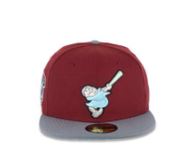 Load image into Gallery viewer, San Diego Padres New Era MLB 59FIFTY 5950 Fitted Cap Hat Brick Red Crown Gray Visor Sky Blue Swinging Friar Logo Go Padres Side Patch Sky Blue UV