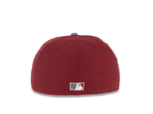 Load image into Gallery viewer, San Diego Padres New Era MLB 59FIFTY 5950 Fitted Cap Hat Brick Red Crown Gray Visor Sky Blue Swinging Friar Logo Go Padres Side Patch Sky Blue UV