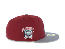 Load image into Gallery viewer, San Diego Padres New Era MLB 59FIFTY 5950 Fitted Cap Hat Brick Red Crown Gray Visor Sky Blue Swinging Friar Logo Go Padres Side Patch Sky Blue UV