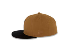 Load image into Gallery viewer, San Diego Padres New Era MLB 59FIFTY 5950 Fitted Cap Hat Light Bronze Brown Crown Black Corduroy Visor Red/Peach Batting Friar Logo 1992 All-Star Game Side Patch Red UV