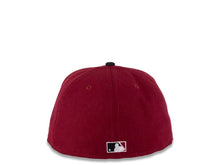 Load image into Gallery viewer, San Diego Padres New Era MLB 59FIFTY 5950 Fitted Cap Hat Cardinal Crown Black Visor Cardinal/Brown Batting Friar Logo 1992 All-Star Game Side Patch