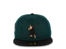 Load image into Gallery viewer, San Diego Padres New Era MLB 59FIFTY 5950 Fitted Cap Hat Dark Green Crown Black Visor Black/Brown Batting Friar Logo 1992 All-Star Game Side Patch