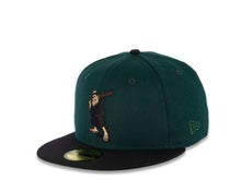 Load image into Gallery viewer, San Diego Padres New Era MLB 59FIFTY 5950 Fitted Cap Hat Dark Green Crown Black Visor Black/Brown Batting Friar Logo 1992 All-Star Game Side Patch