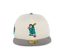 Load image into Gallery viewer, San Diego Padres New Era MLB 59FIFTY 5950 Fitted Cap Hat Chrome White Crown Gray Visor Teal/Gold Batting Friar Logo Stadium Side Patch Teal UV