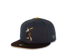 Load image into Gallery viewer, San Diego Padres New Era MLB 59FIFTY 5950 Fitted Cap Hat Dark Gray Crown Dark Brown Visor Dark Brown/Yellow Logo 1992 All-Star Game Side Patch Yellow UV