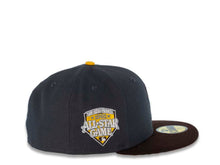 Load image into Gallery viewer, San Diego Padres New Era MLB 59FIFTY 5950 Fitted Cap Hat Dark Gray Crown Dark Brown Visor Dark Brown/Yellow Logo 1992 All-Star Game Side Patch Yellow UV