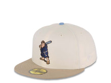 Load image into Gallery viewer, San Diego Padres New Era MLB 59FIFTY 5950 Fitted Cap Hat Cream Crown Khaki Visor Light Navy/Sky Blue Logo 1992 All-Star Game Side Patch Sky Blue UV