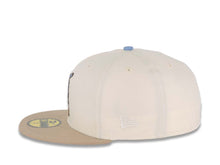 Load image into Gallery viewer, San Diego Padres New Era MLB 59FIFTY 5950 Fitted Cap Hat Cream Crown Khaki Visor Light Navy/Sky Blue Logo 1992 All-Star Game Side Patch Sky Blue UV