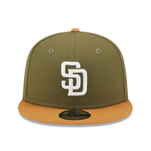 Load image into Gallery viewer, San Diego Padres New Era MLB 9FIFTY 950 Snapback Cap Hat Olive Green Crown Light Brown Visor White Logo (Color Pack)