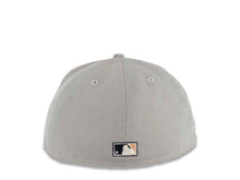 Load image into Gallery viewer, San Diego Padres New Era MLB 59FIFTY 5950 Fitted Cap Hat Gray Crown Dark Navy Visor Dark Navy/Peach Swinghing Friar Logo 40th Anniversary Side Patch Peach UV