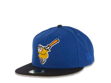 Load image into Gallery viewer, San Diego Padres New Era MLB 59FIFTY 5950 Fitted Cap Hat Light Royal Blue Crown Black Visor Gold/Orange Swinging Friar Logo 40th Anniversary Side Patch Tan UV