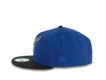 Load image into Gallery viewer, San Diego Padres New Era MLB 59FIFTY 5950 Fitted Cap Hat Light Royal Blue Crown Black Visor Gold/Orange Swinging Friar Logo 40th Anniversary Side Patch Tan UV