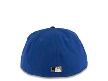 Load image into Gallery viewer, San Diego Padres New Era MLB 59FIFTY 5950 Fitted Cap Hat Light Royal Blue Crown Black Visor Gold/Orange Swinging Friar Logo 40th Anniversary Side Patch Tan UV