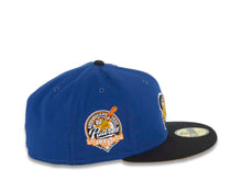 Load image into Gallery viewer, San Diego Padres New Era MLB 59FIFTY 5950 Fitted Cap Hat Light Royal Blue Crown Black Visor Gold/Orange Swinging Friar Logo 40th Anniversary Side Patch Tan UV