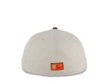 Load image into Gallery viewer, San Diego Padres New Era MLB 59FIFTY 5950 Fitted Cap Hat Stone White Crown Brown Visor Brown/Orange Swinging Friar Logo 40th Anniversary Side Patch Orange UV
