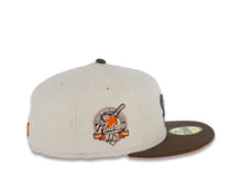 Load image into Gallery viewer, San Diego Padres New Era MLB 59FIFTY 5950 Fitted Cap Hat Stone White Crown Brown Visor Brown/Orange Swinging Friar Logo 40th Anniversary Side Patch Orange UV