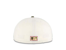Load image into Gallery viewer, San Diego Padres New Era MLB 59FIFTY 5950 Fitted Cap Hat Chrome White Crown Light Khaki Visor Olive/Purple Swining Friar Logo 40th Anniversary Side Patch Olive UV